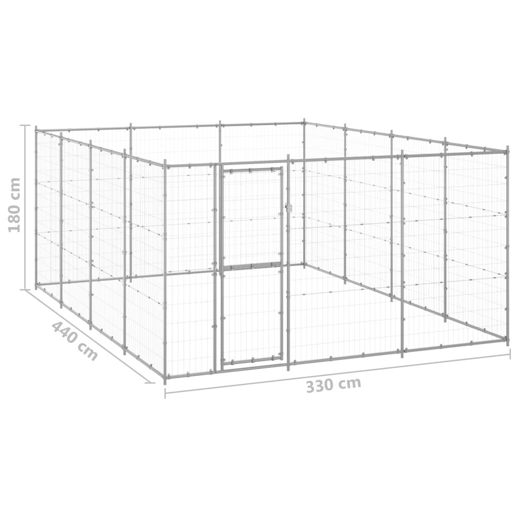 8720286665923_g_en_hd_5 vidaXL Outdoor Dog Kennel Galvanised Steel 14.52 m² - Image 6