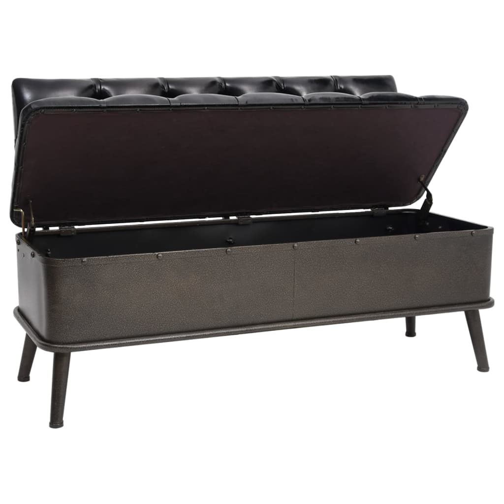 8720286666128_g_en_hd_1 vidaXL Storage Bench with Backrest 110 cm Black Faux Leather - Image 2