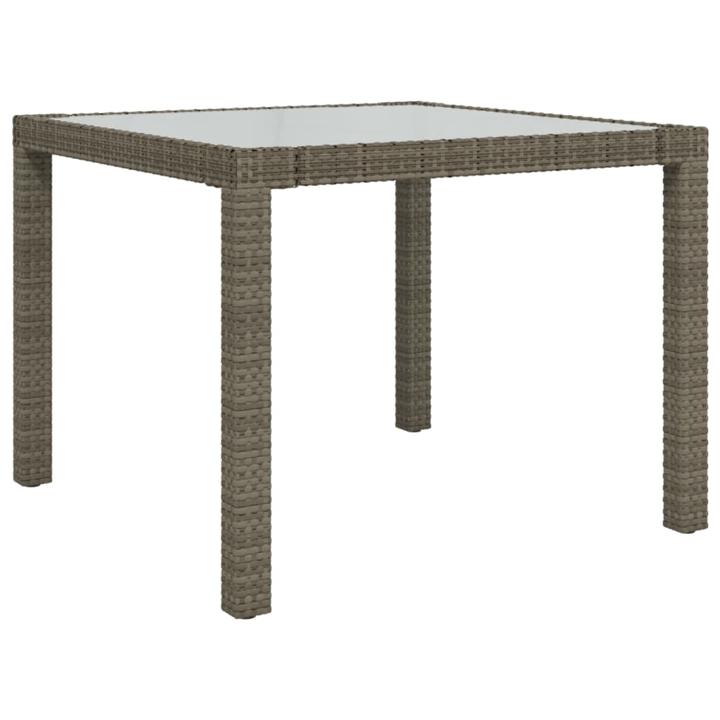 8720286666364_a_en_hd_1 vidaXL Garden Table 90x90x75 cm Tempered Glass and Poly Rattan Grey - Image 2