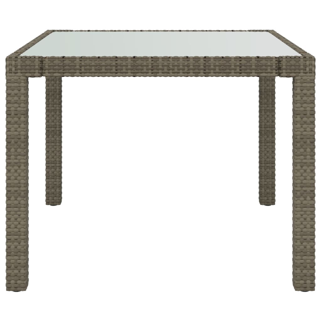 8720286666364_g_en_hd_1 vidaXL Garden Table 90x90x75 cm Tempered Glass and Poly Rattan Grey - Image 3