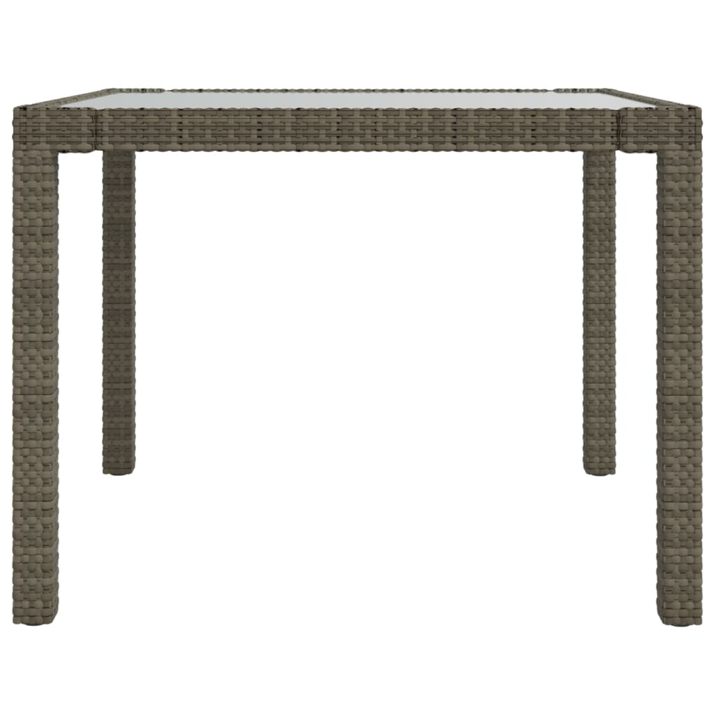 8720286666364_g_en_hd_2 vidaXL Garden Table 90x90x75 cm Tempered Glass and Poly Rattan Grey - Image 4