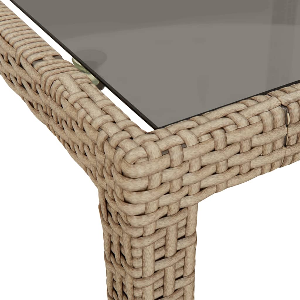 8720286666395_g_en_hd_3 vidaXL Garden Table 90x90x75 cm Tempered Glass and Poly Rattan Beige - Image 5