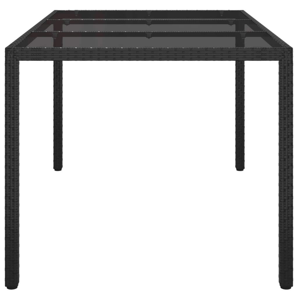 8720286666425_g_en_hd_2 vidaXL Garden Table 150x90x75 cm Tempered Glass and Poly Rattan Black - Image 4