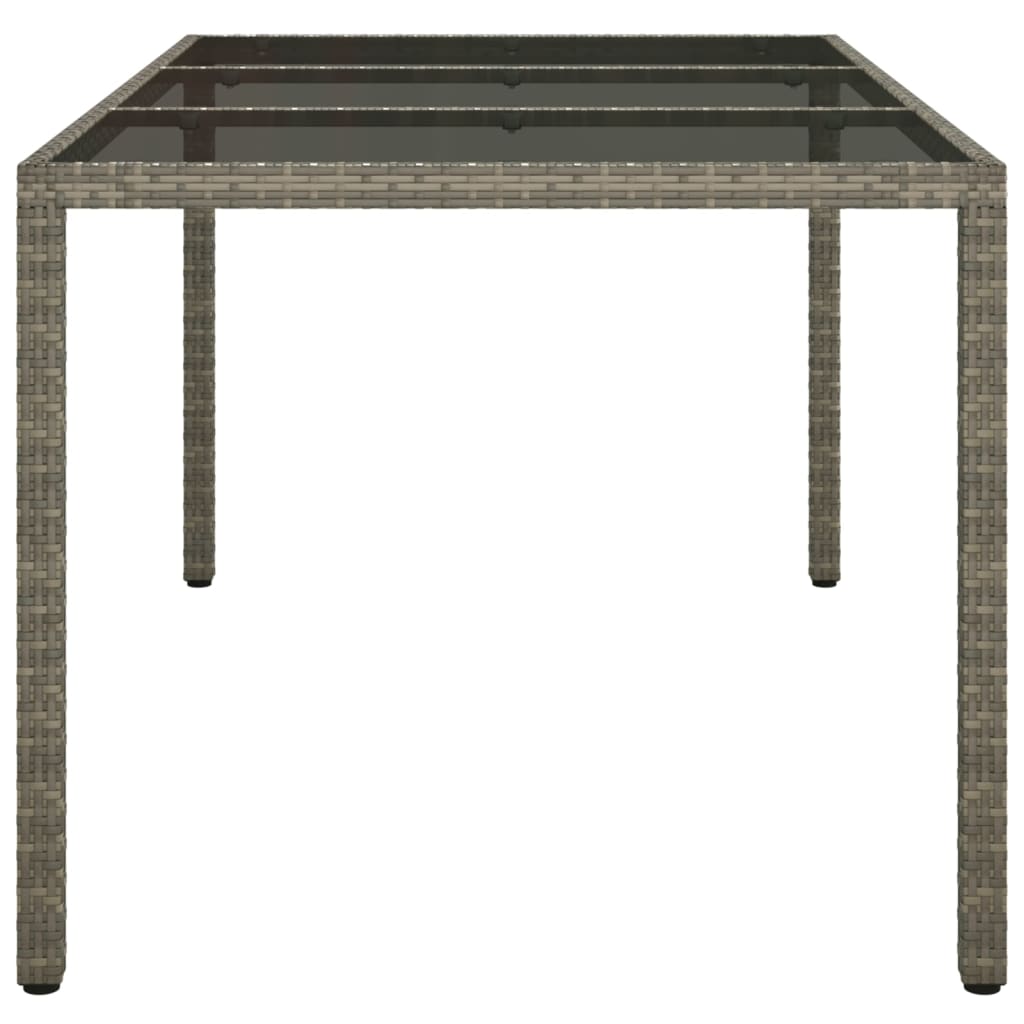 8720286666449_g_en_hd_2 vidaXL Garden Table 150x90x75 cm Tempered Glass and Poly Rattan Grey - Image 4