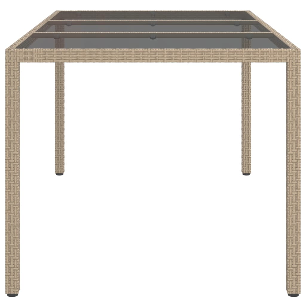 8720286666463_g_en_hd_2 vidaXL Garden Table 150x90x75 cm Tempered Glass and Poly Rattan Beige - Image 4