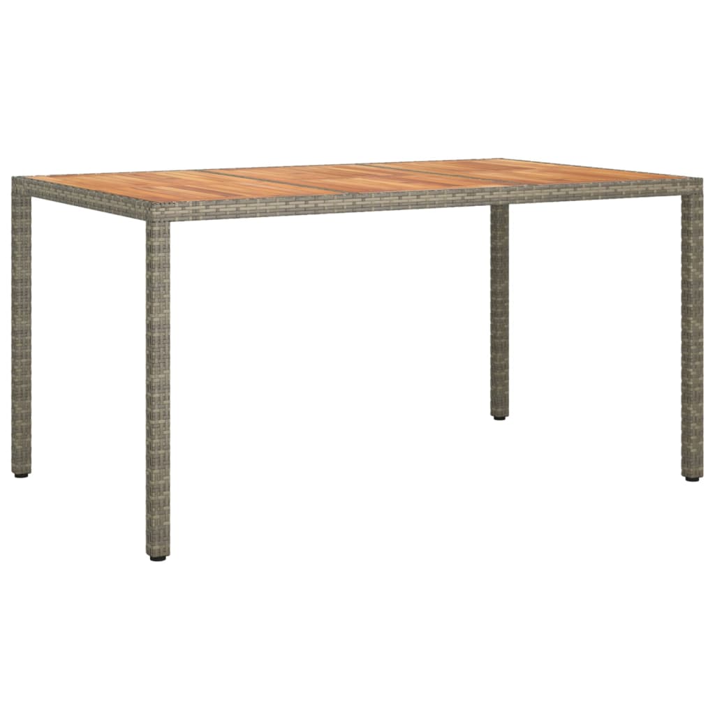 8720286666579_a_en_hd_1 vidaXL Garden Table 150x90x75 cm Poly Rattan and Acacia Wood Grey - Image 2