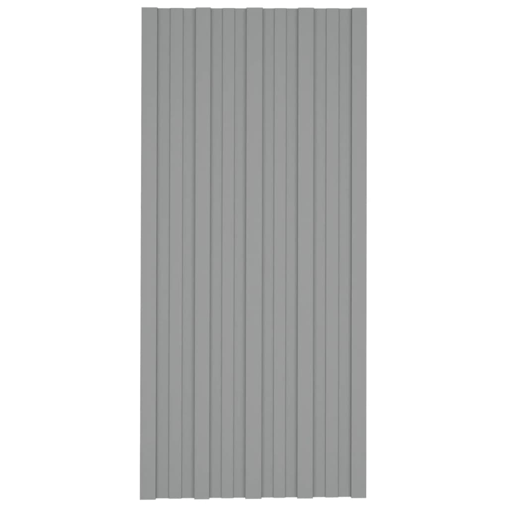 8720286668108_g_en_hd_1 vidaXL Roof Panels 12 pcs Galvanised Steel Grey 100x45 cm - Image 2
