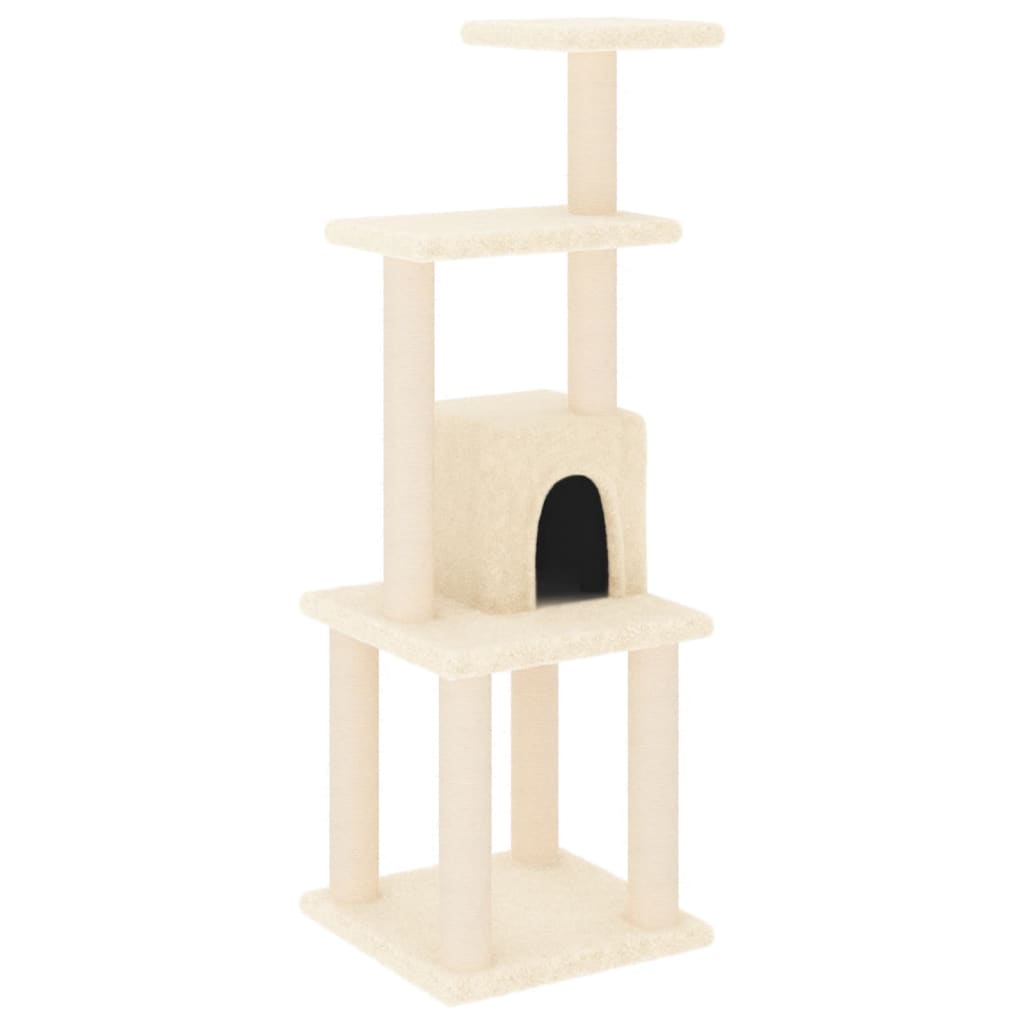 8720286669242_a_en_hd_1 vidaXL Cat Tree with Sisal Scratching Posts Cream 105 cm - Image 2