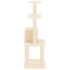 vidaXL Cat Tree with Sisal Scratching Posts Cream 105 cm - Image 4