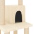 vidaXL Cat Tree with Sisal Scratching Posts Cream 105 cm - Image 5