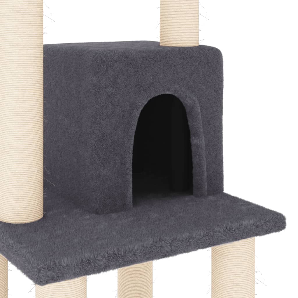 8720286669266_g_en_hd_3 vidaXL Cat Tree with Sisal Scratching Posts Dark Grey 105 cm - Image 5