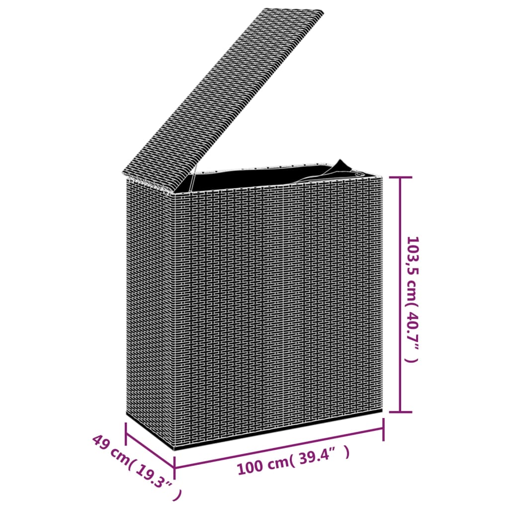 8720286669327_g_en_hd_4 vidaXL Garden Cushion Box PE Rattan 100x49x103.5 cm Grey - Image 5