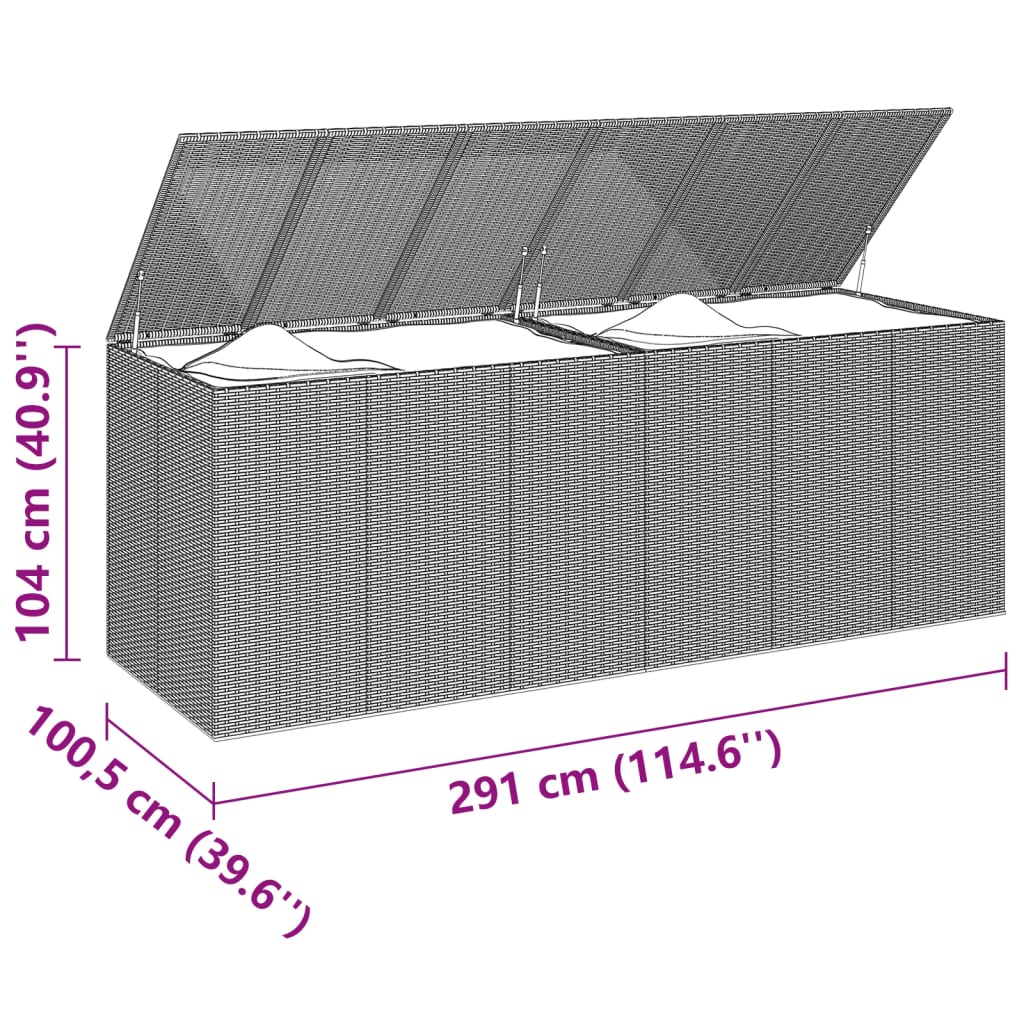 8720286669426_g_en_hd_4 vidaXL Garden Cushion Box PE Rattan 291x100.5x104 cm Black - Image 5