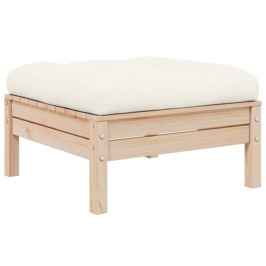 8720286670729_a_en_hd_1 vidaXL Garden Footstool with Cream Cushion Solid Pinewood - Image 1