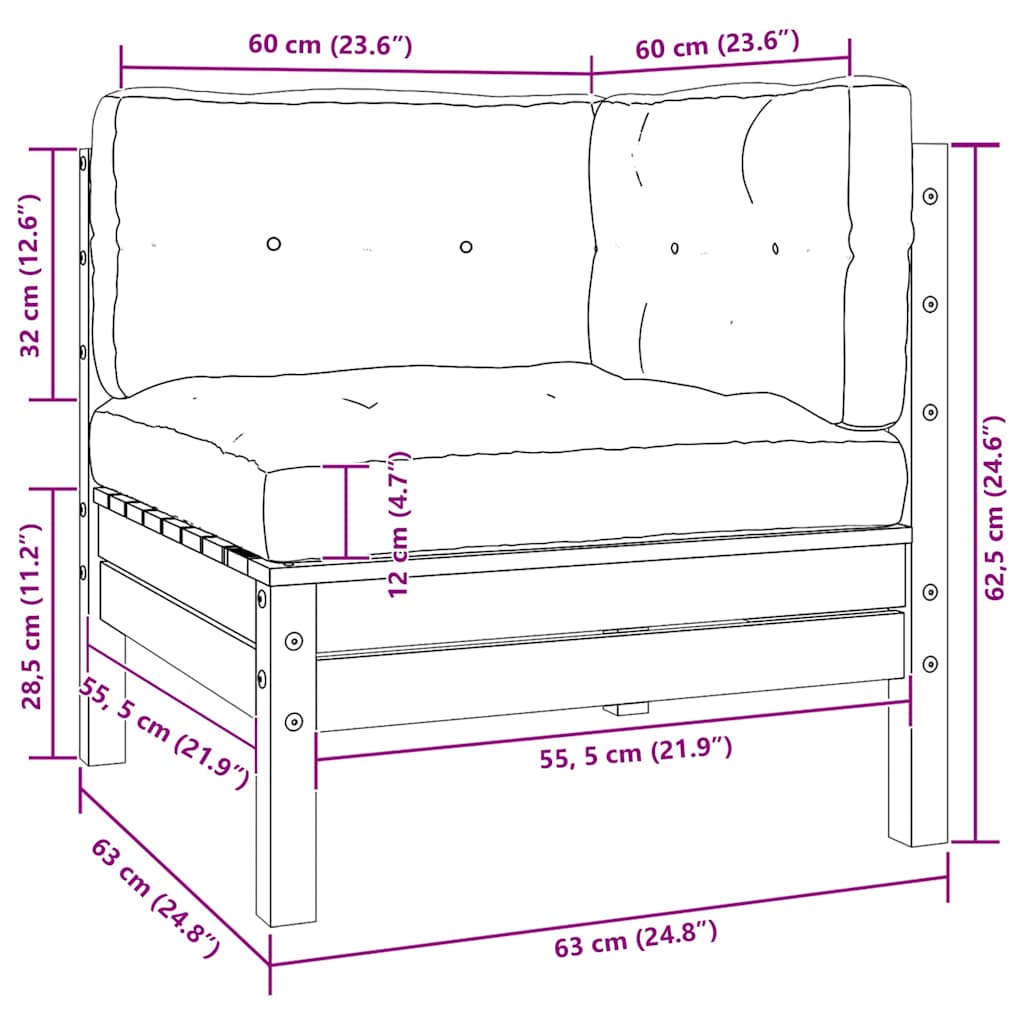 8720286670798_g_en_hd_6 vidaXL 2-Seater Garden Sofa with Cushions White Solid Pinewood - Image 7
