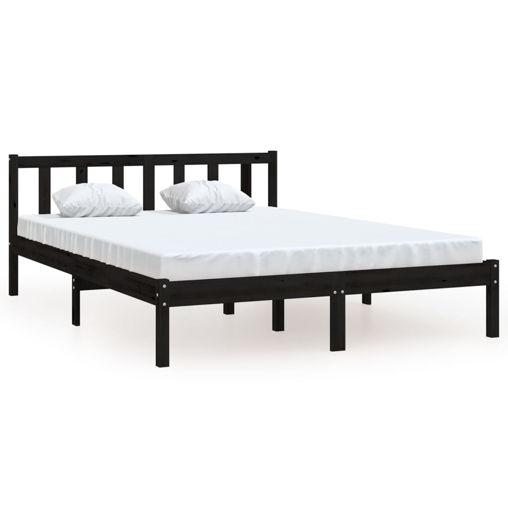 8720286671689_a_en_hd_1 vidaXL Bed Frame without Mattress Black Solid Wood Pine 150x200 cm - Image 2
