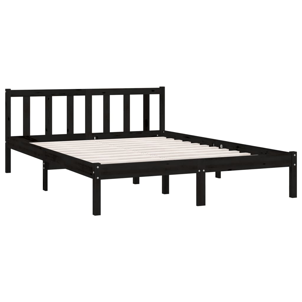 8720286671689_g_en_hd_1 vidaXL Bed Frame without Mattress Black Solid Wood Pine 150x200 cm - Image 3