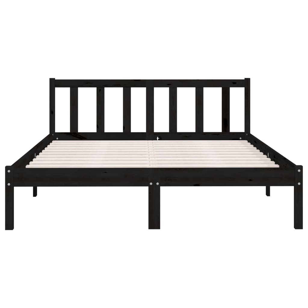 8720286671689_g_en_hd_2 vidaXL Bed Frame without Mattress Black Solid Wood Pine 150x200 cm - Image 4