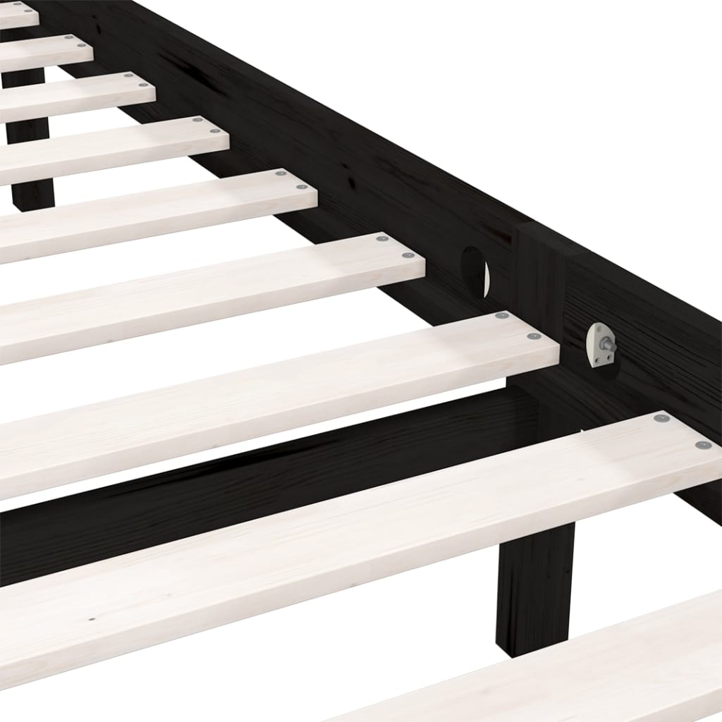 8720286671689_g_en_hd_5 vidaXL Bed Frame without Mattress Black Solid Wood Pine 150x200 cm - Image 7