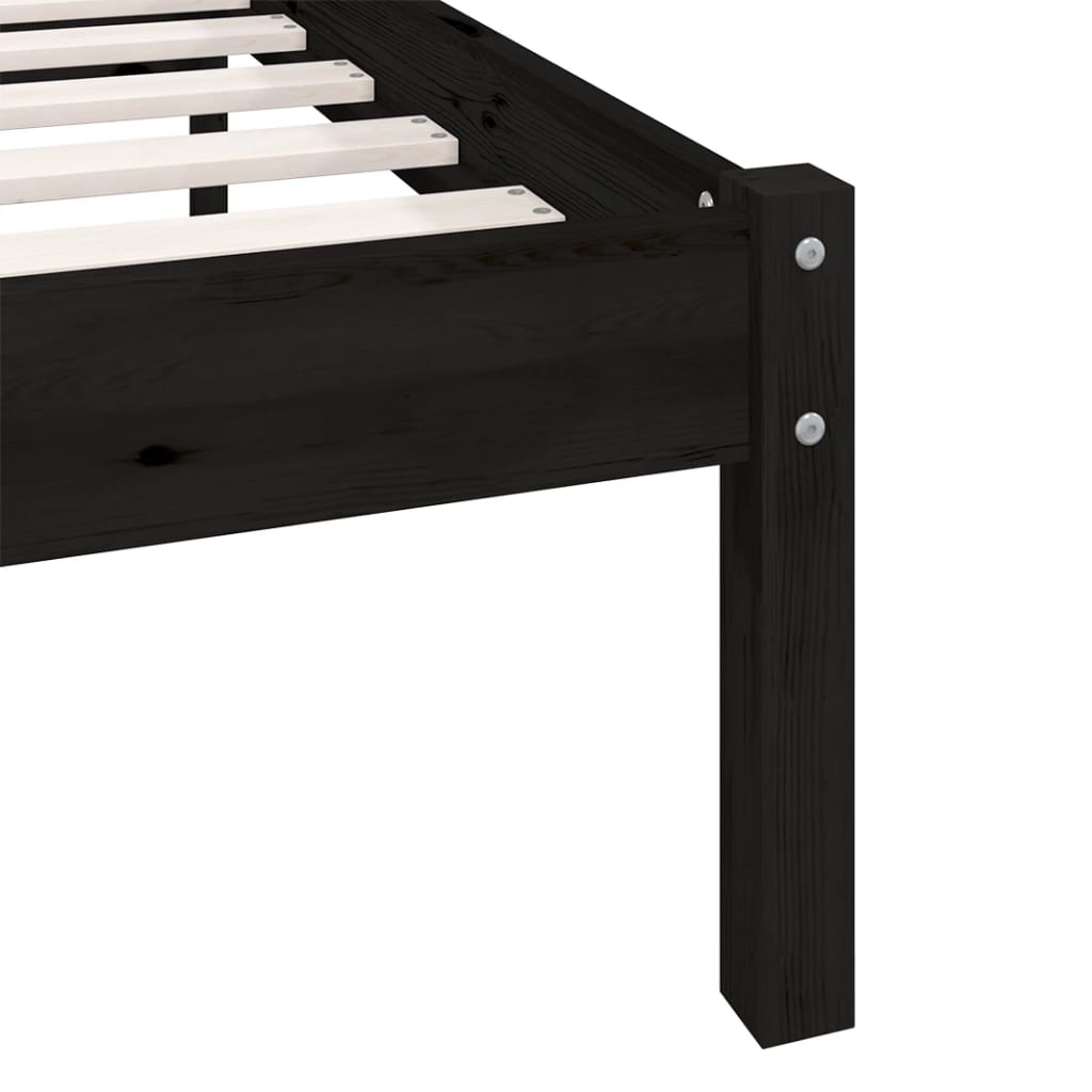 8720286671689_g_en_hd_6 vidaXL Bed Frame without Mattress Black Solid Wood Pine 150x200 cm - Image 8