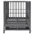 vidaXL Dog Cage with Wheels Steel 92x62x76 cm - Image 3