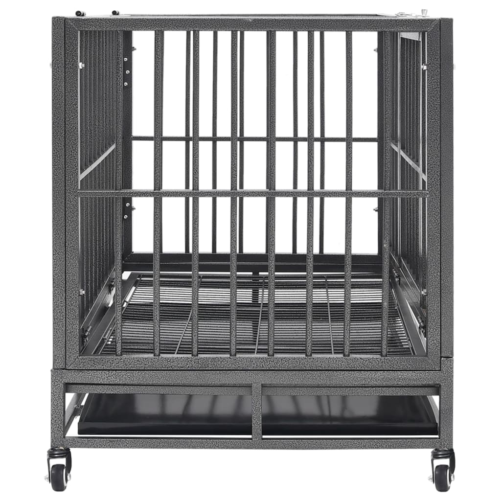 8720286677612_g_en_hd_2 vidaXL Dog Cage with Wheels Steel 92x62x76 cm - Image 3