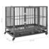 vidaXL Dog Cage with Wheels Steel 92x62x76 cm - Image 8