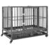 vidaXL Dog Cage with Wheels Steel 102x72x85 cm
