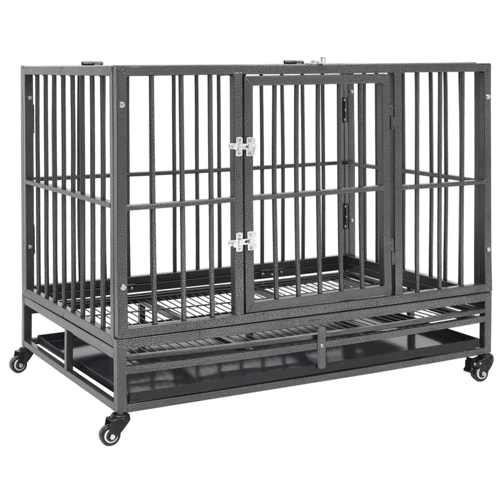8720286677629_a_en_hd_1 vidaXL Dog Cage with Wheels Steel 102x72x85 cm - Image 1