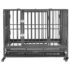 vidaXL Dog Cage with Wheels Steel 102x72x85 cm - Image 2