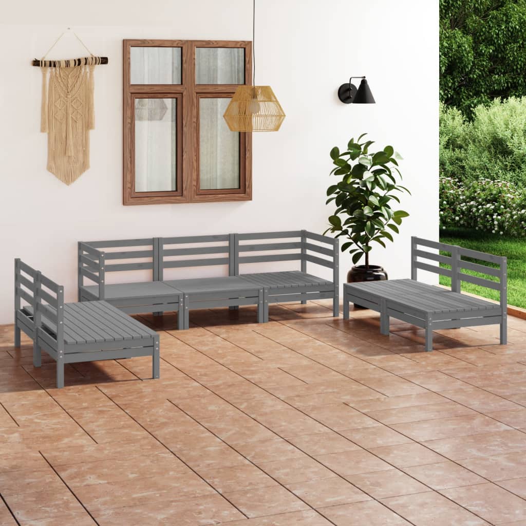 8720286684467_m_en_hd_1 vidaXL 7 Piece Garden Lounge Set Grey Solid Pinewood - Image 1