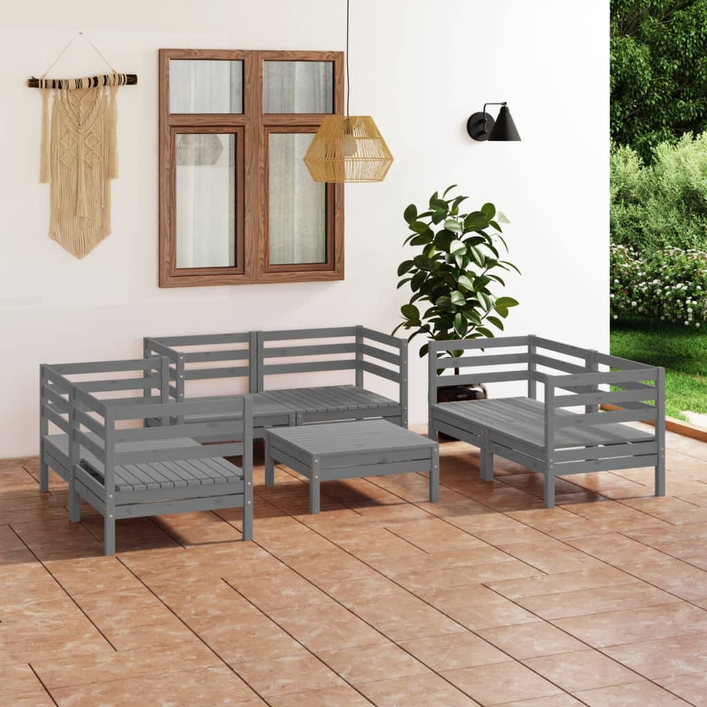 8720286684719_m_en_hd_1 vidaXL 7 Piece Garden Lounge Set Grey Solid Pinewood - Image 1