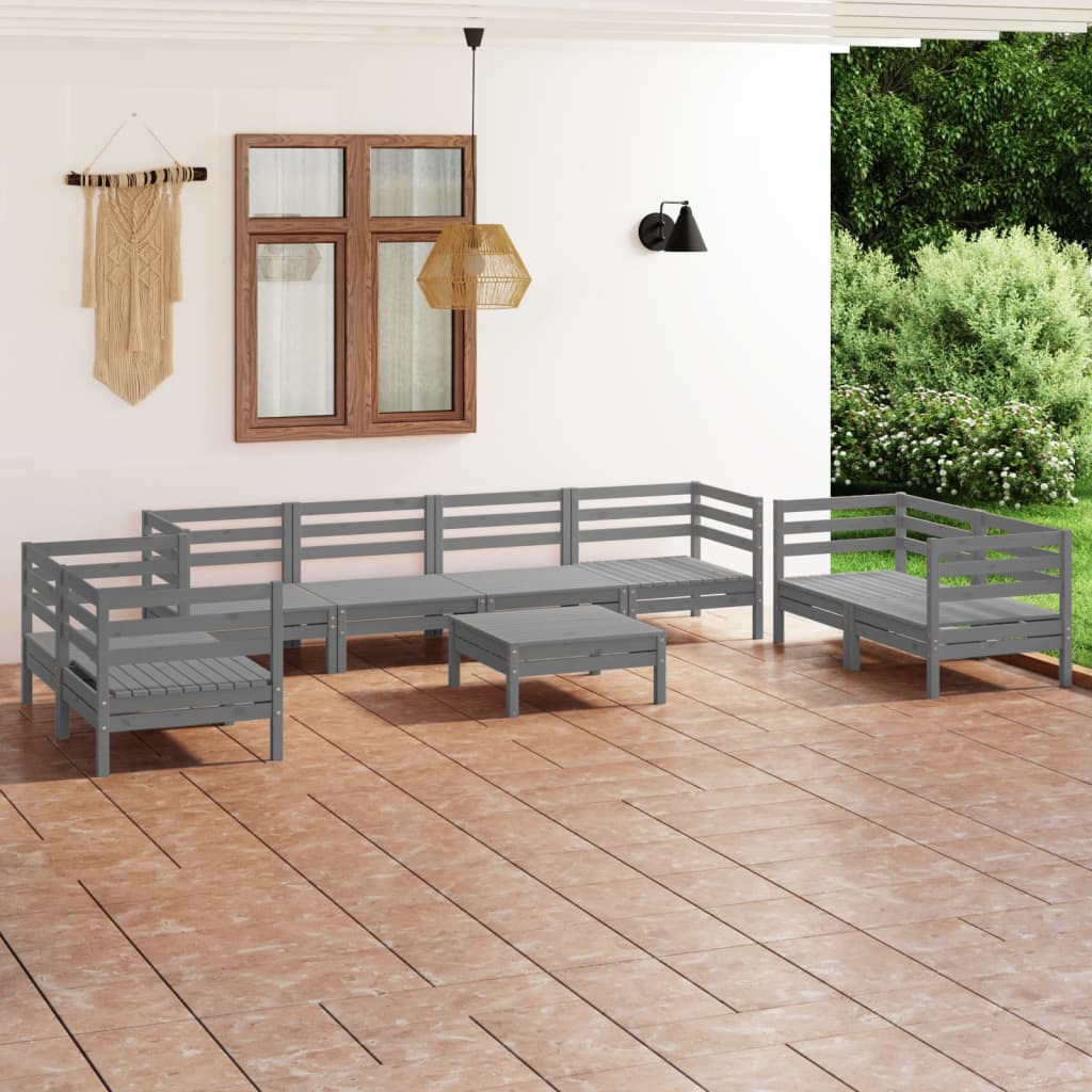 8720286684917_m_en_hd_1 vidaXL 9 Piece Garden Lounge Set Grey Solid Pinewood - Image 1