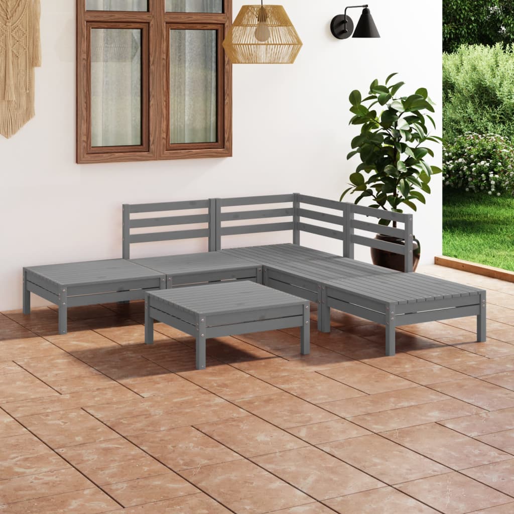 8720286685266_m_en_hd_1 vidaXL 6 Piece Garden Lounge Set Solid Pinewood Grey - Image 1