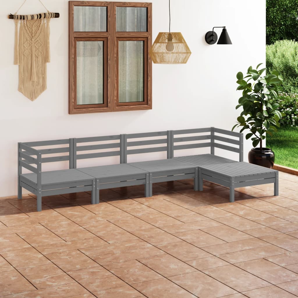 8720286685617_m_en_hd_1 vidaXL 5 Piece Garden Lounge Set Solid Pinewood Grey - Image 1