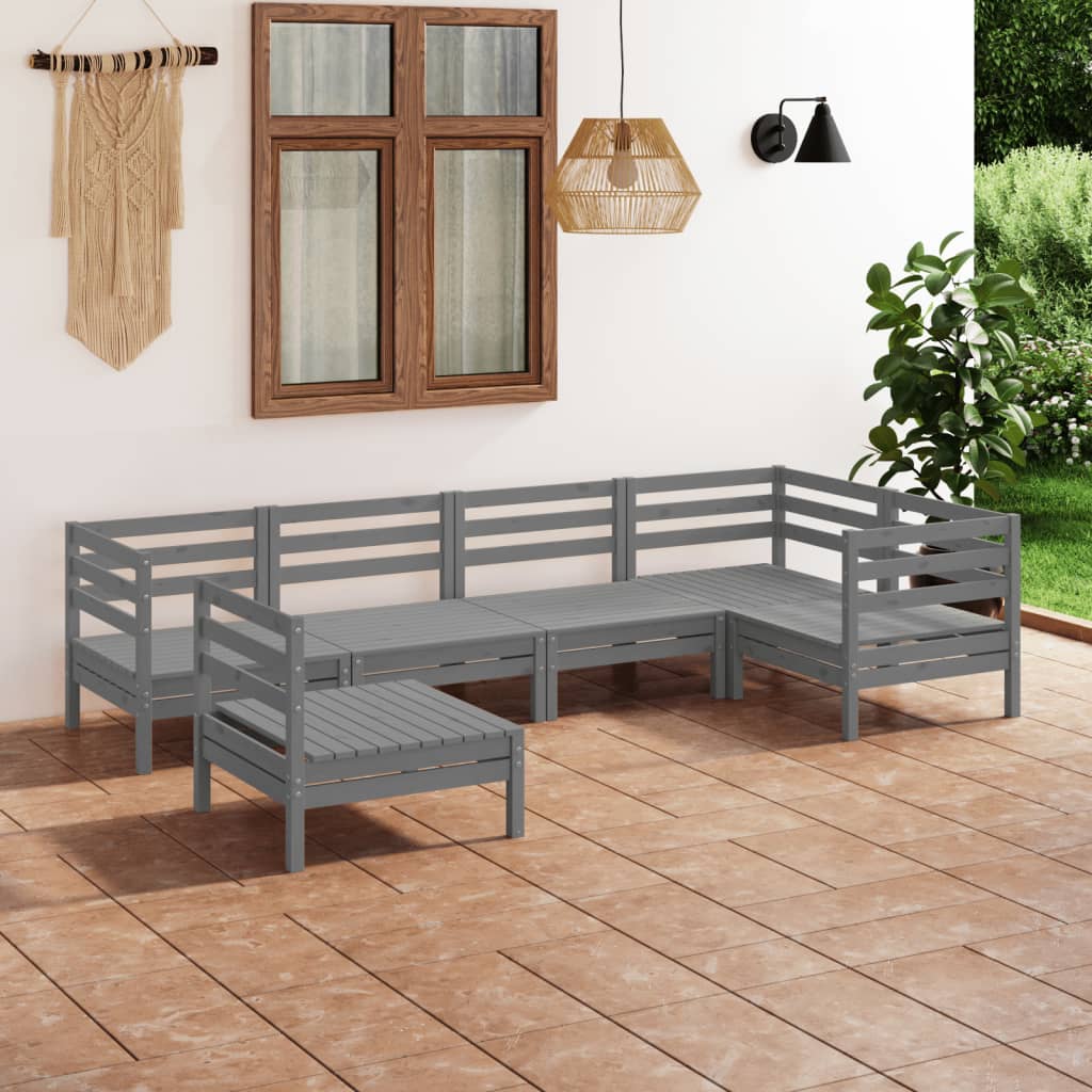 8720286686119_m_en_hd_1 vidaXL 6 Piece Garden Lounge Set Solid Pinewood Grey - Image 1