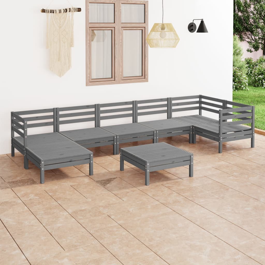 8720286687260_m_en_hd_1 vidaXL 8 Piece Garden Lounge Set Solid Pinewood Grey - Image 1