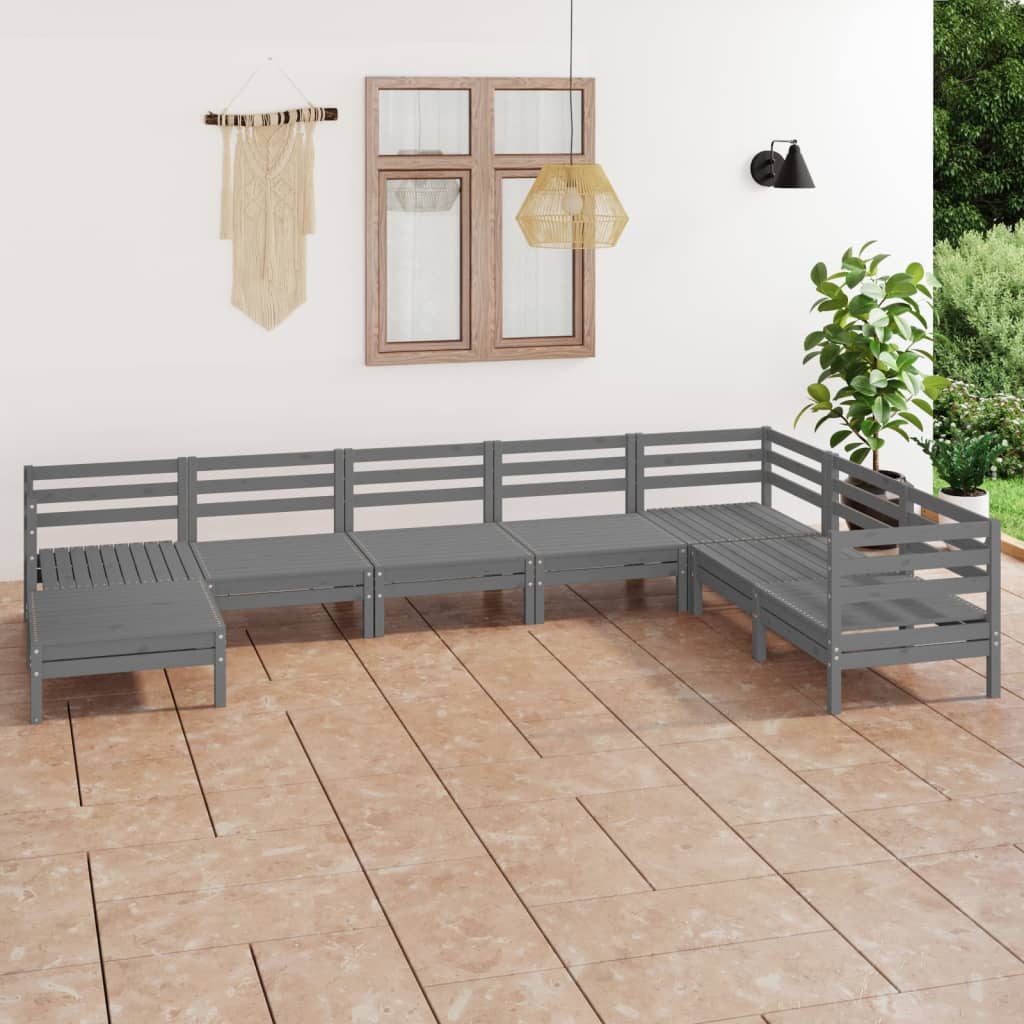 8720286687413_m_en_hd_1 vidaXL 8 Piece Garden Lounge Set Solid Pinewood Grey - Image 1
