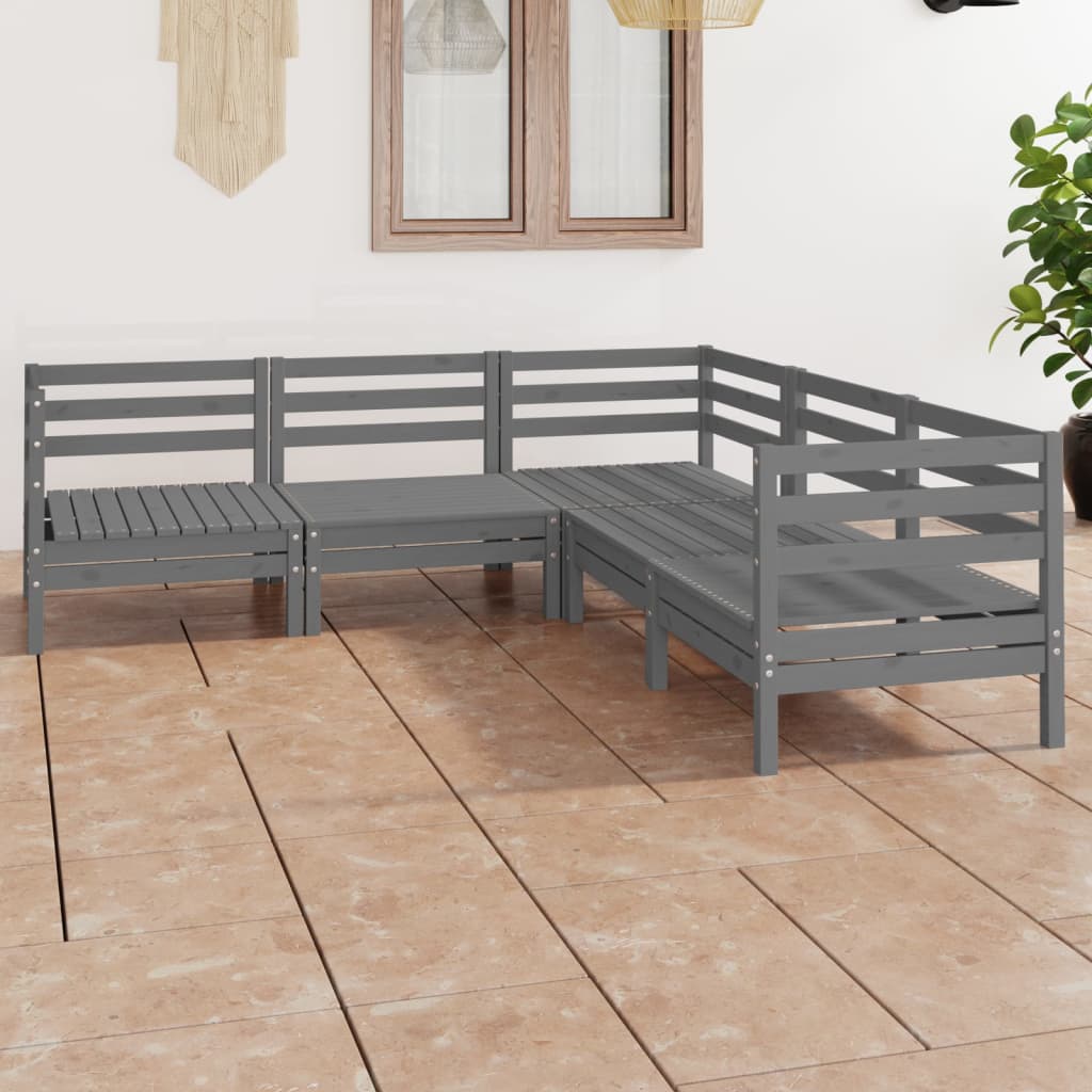 8720286687512_m_en_hd_1 vidaXL 5 Piece Garden Lounge Set Solid Pinewood Grey - Image 1