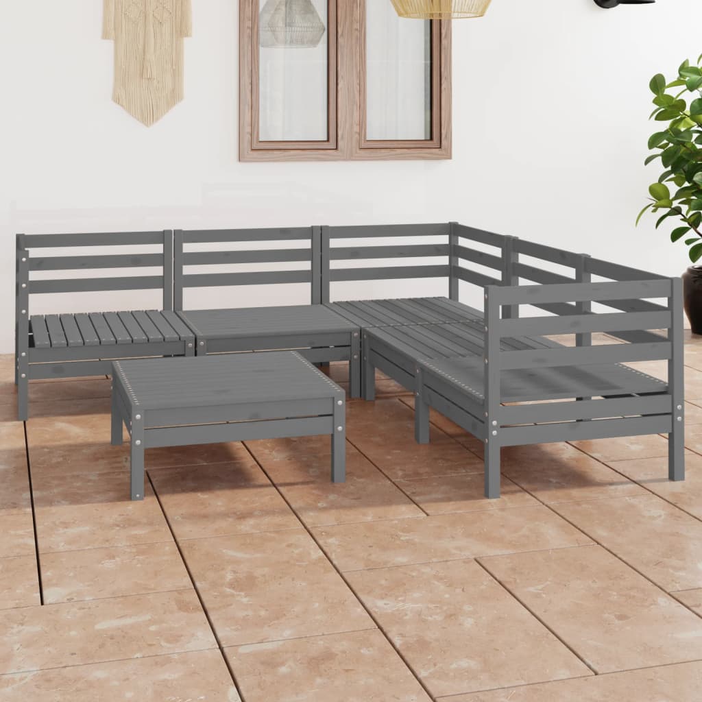 8720286687567_m_en_hd_1 vidaXL 6 Piece Garden Lounge Set Solid Pinewood Grey - Image 1