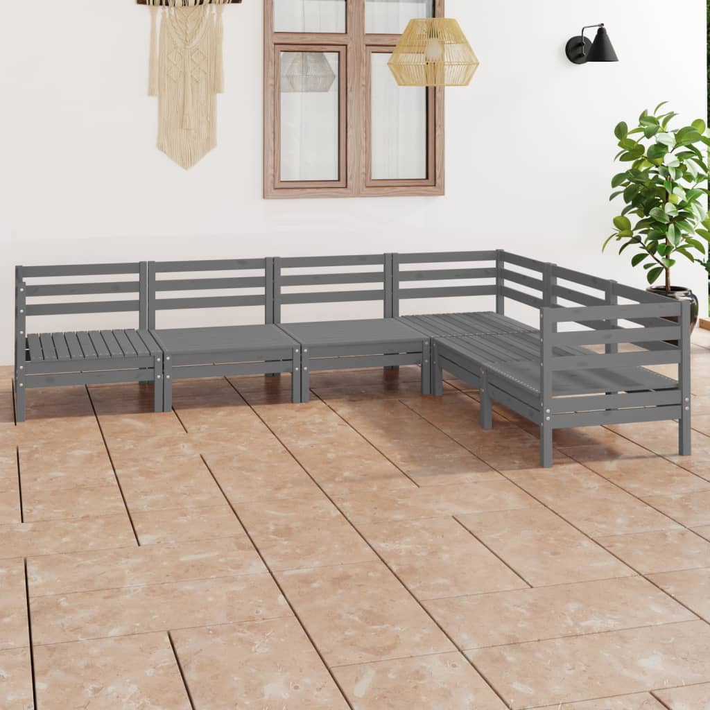 8720286687611_m_en_hd_1 vidaXL 6 Piece Garden Lounge Set Solid Pinewood Grey - Image 1