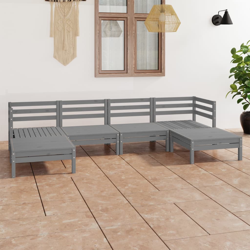 8720286690918_m_en_hd_1 vidaXL 6 Piece Garden Lounge Set Grey Solid Pinewood - Image 1