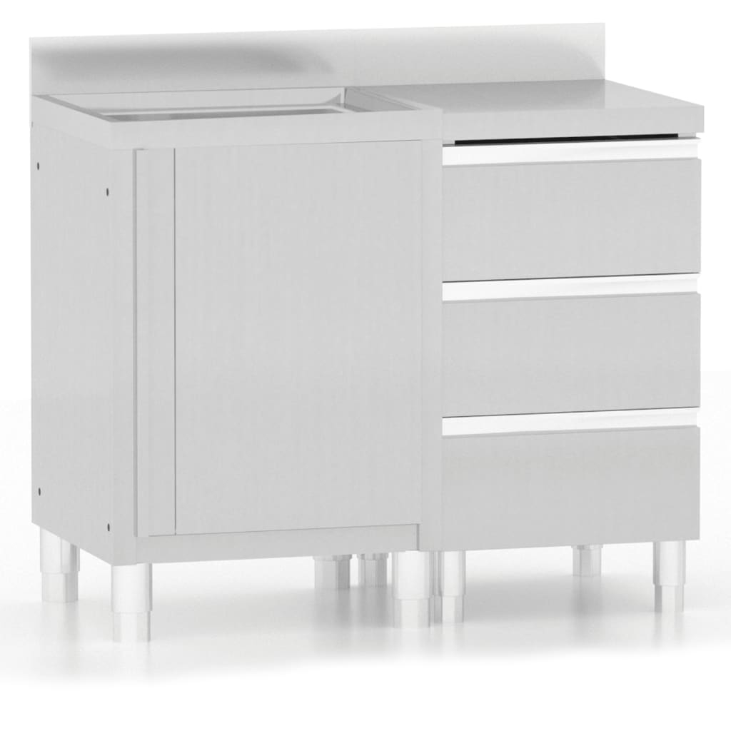 8720286694770_a_en_hd_1 vidaXL Commercial Kitchen Cabinets 2 pcs Stainless Steel - Image 2