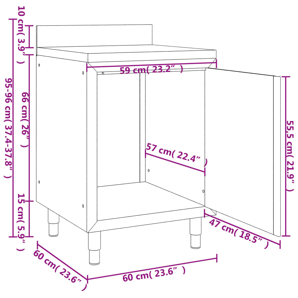 8720286694770_g_en_hd_5 vidaXL Commercial Kitchen Cabinets 2 pcs Stainless Steel - Image 7