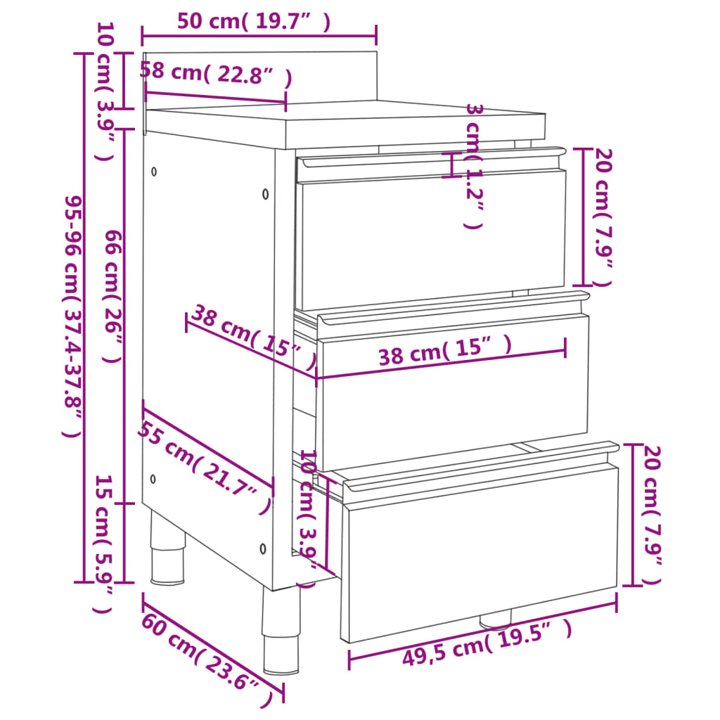 8720286694770_g_en_hd_6 vidaXL Commercial Kitchen Cabinets 2 pcs Stainless Steel - Image 8