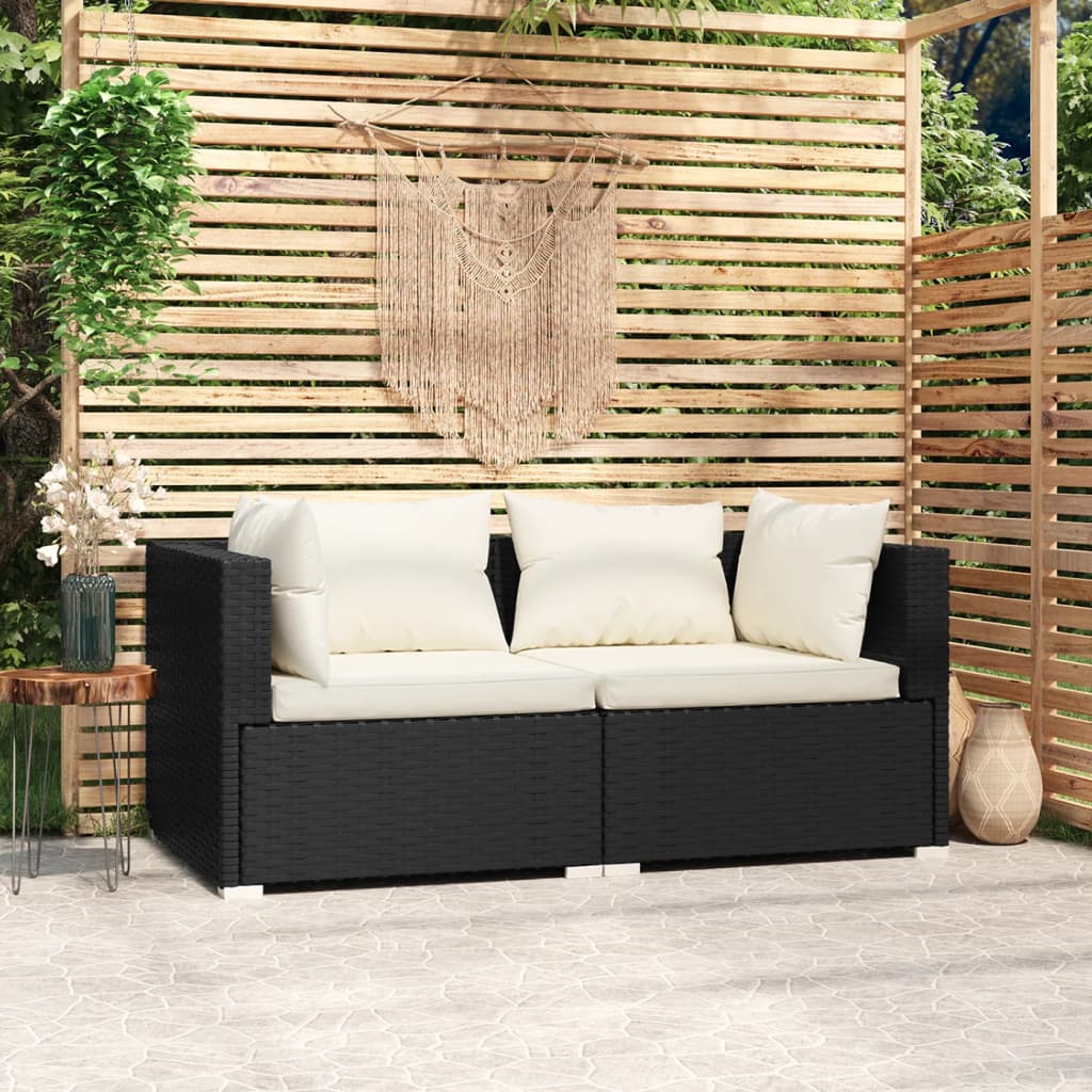 8720286697474_m_en_hd_1 vidaXL 2-Seater Sofa with Cushions Black Poly Rattan - Image 1