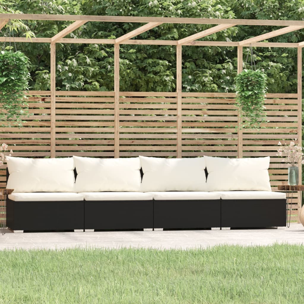8720286697573_m_en_hd_1 vidaXL 4-Seater Sofa with Cushions Black Poly Rattan - Image 1