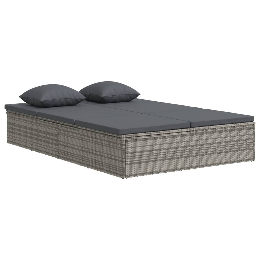 8720286699324_a_en_hd_1 vidaXL Convertible Sun Bed with Cushions Poly Rattan Dark Grey - Image 2