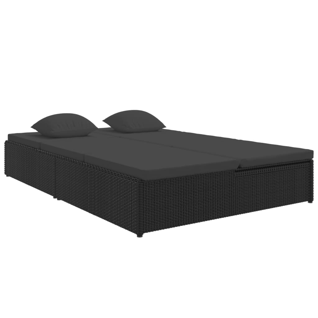 8720286699331_a_en_hd_1 vidaXL Convertible Sun Bed with Cushions Poly Rattan Black - Image 2