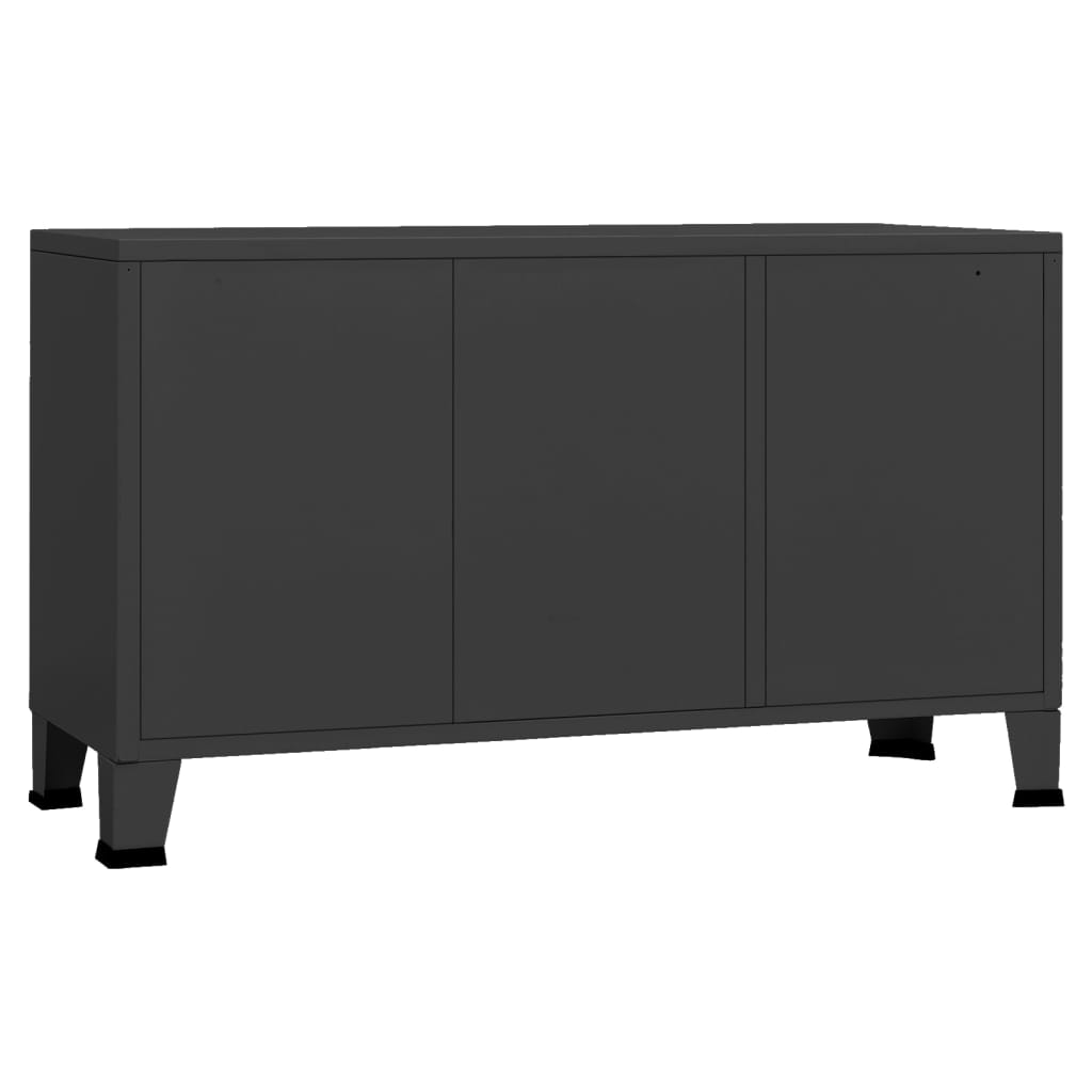 8720286699430_g_en_hd_3 vidaXL Industrial Sideboard Black 105x35x62 cm Metal and Glass - Image 6